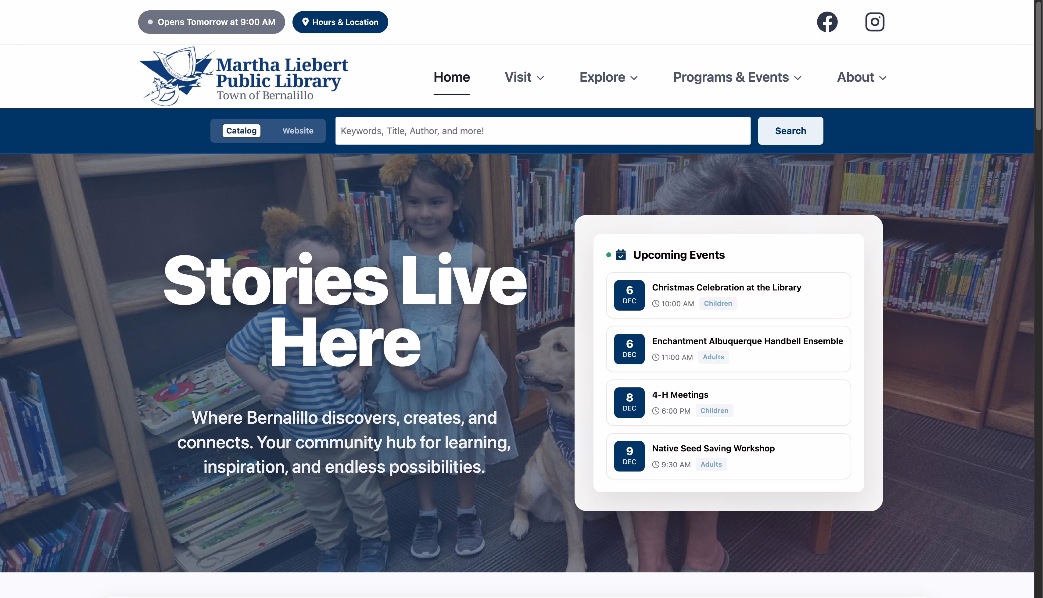 Martha Liebert Public Library Website